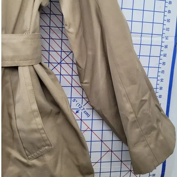 Princine Imports Vintage Beige Double Breasted Trench Coat Classic Style